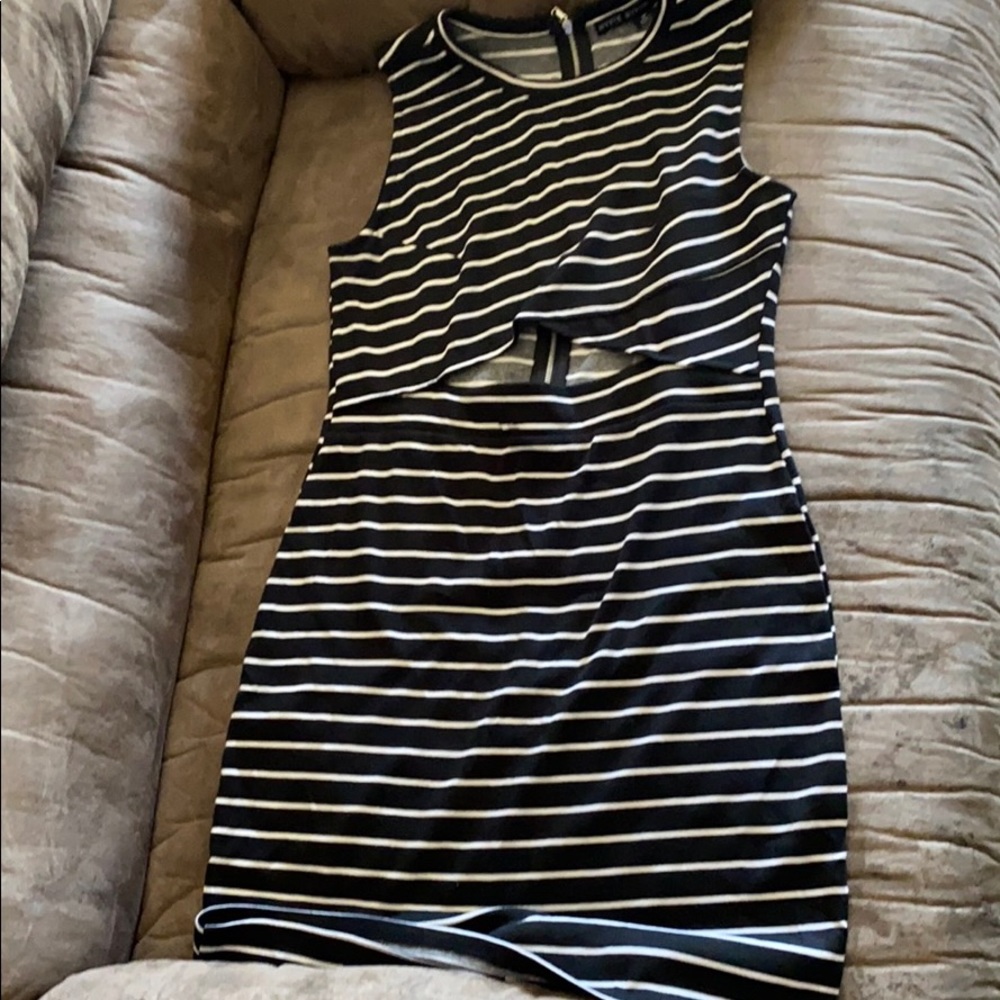 Black and white stripe dress